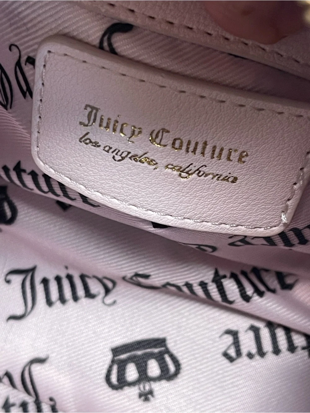 Juicy Couture Pink & Cream Floral Dome Satchel with Heart Coin Pouch